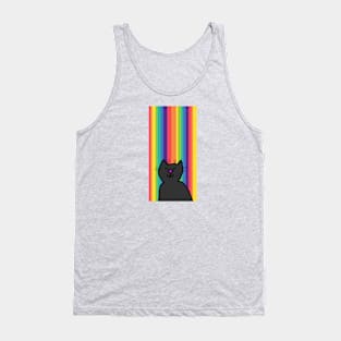 Cat Blink Rainbow Graphic Tank Top